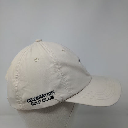 Celebration Golf Club Strapback Hat Tan Classic Cut Embroidered Ahead