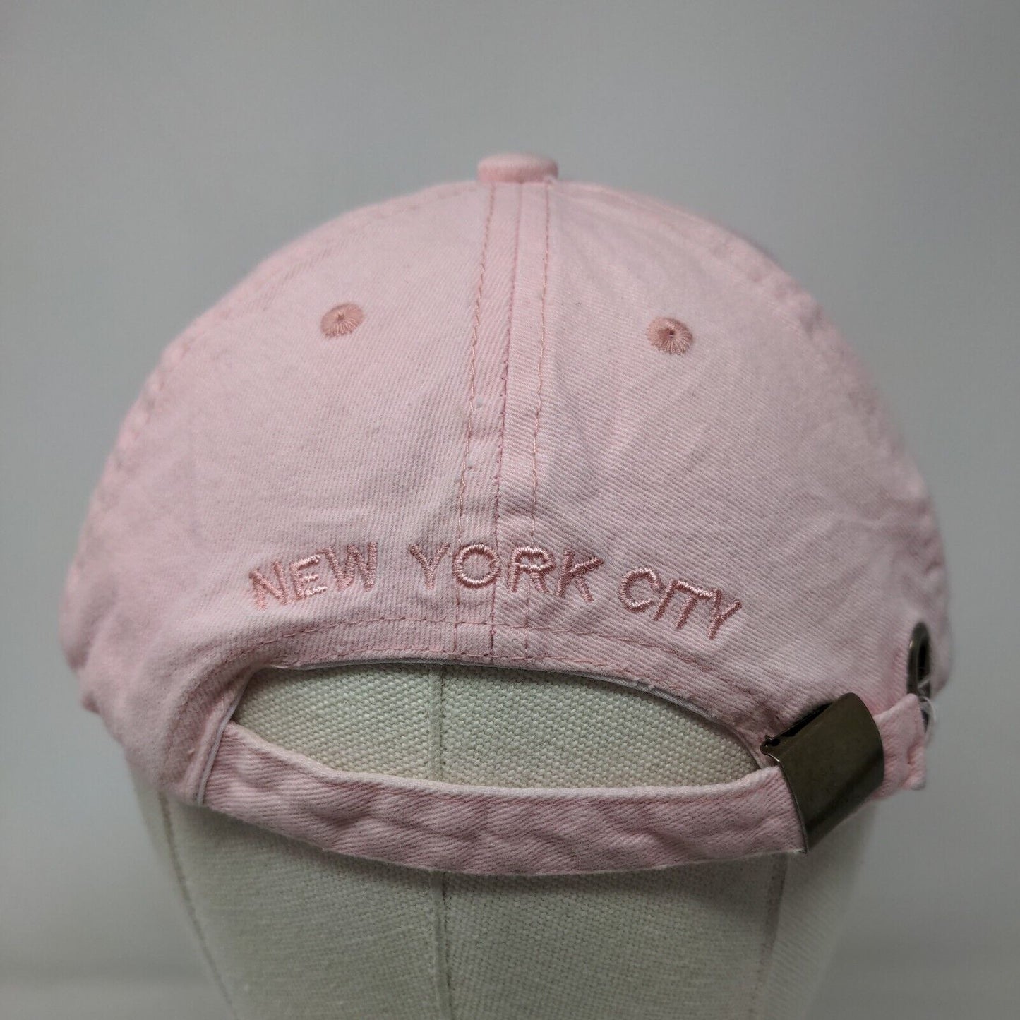 New York City Slideback Hat Pink One Size Embroidered Vent Holes 6 Panel