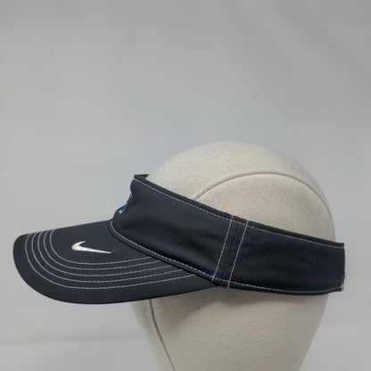 Nike Strapback Sun Visor Hat Black OSFM Embroidered Letter Dri-Fit