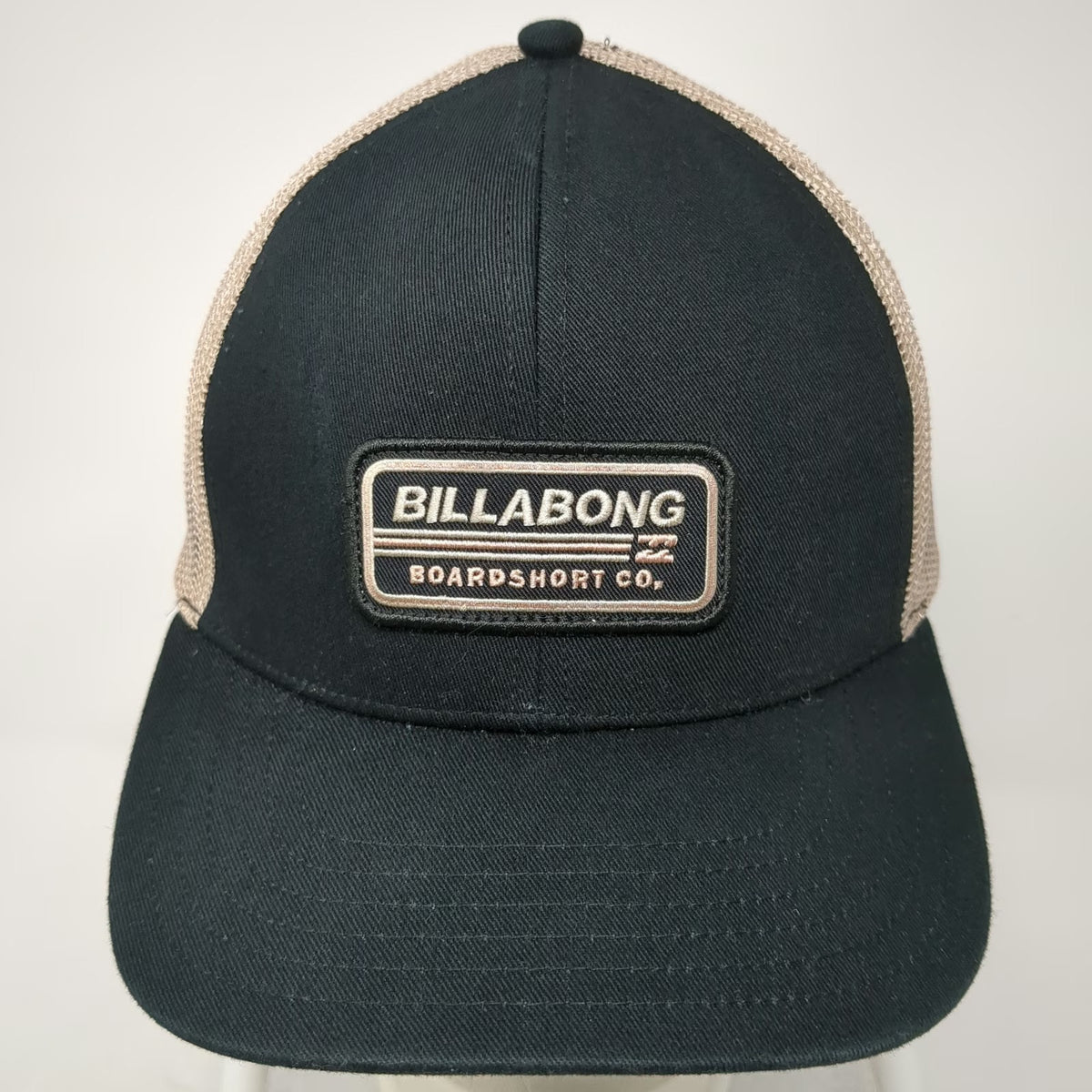 Billabong Trucker Hat Black One Size Mesh Back Boardshort Co Snapback Logo Patch