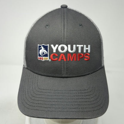 The Game Trucker Hat Gray One Size PRCA Youth Camps Rodeo Starts Here Mesh