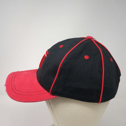 Benelli Baseball Cap Black Red One Size Contrast Piping Embroidered Cotton Hat