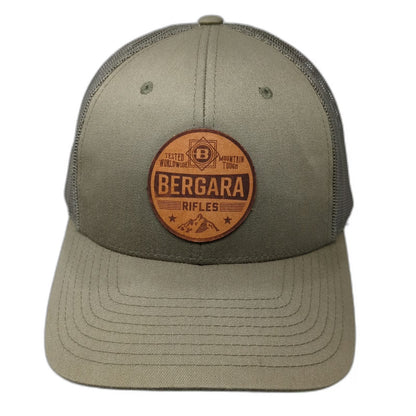 Richardson Trucker Hat Green L Bergara Rifles Leather Patch Mesh Snapback Tough