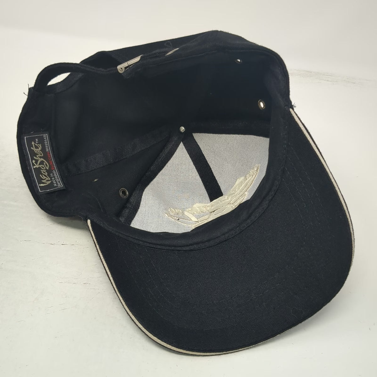 HeadShot Baseball Cap Black One Size Tilly Cattle Co Longhorn Hat Slideback
