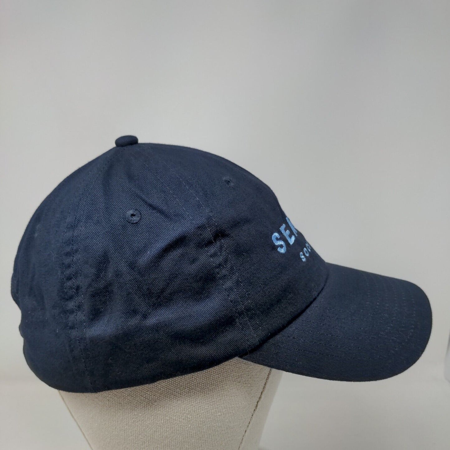 Seaside Social Club Slideback Hat Blue One Size Adjustable Embroidered BIG X