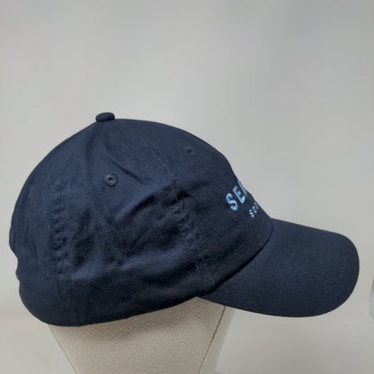 Seaside Social Club Slideback Hat Blue One Size Adjustable Embroidered BIG X