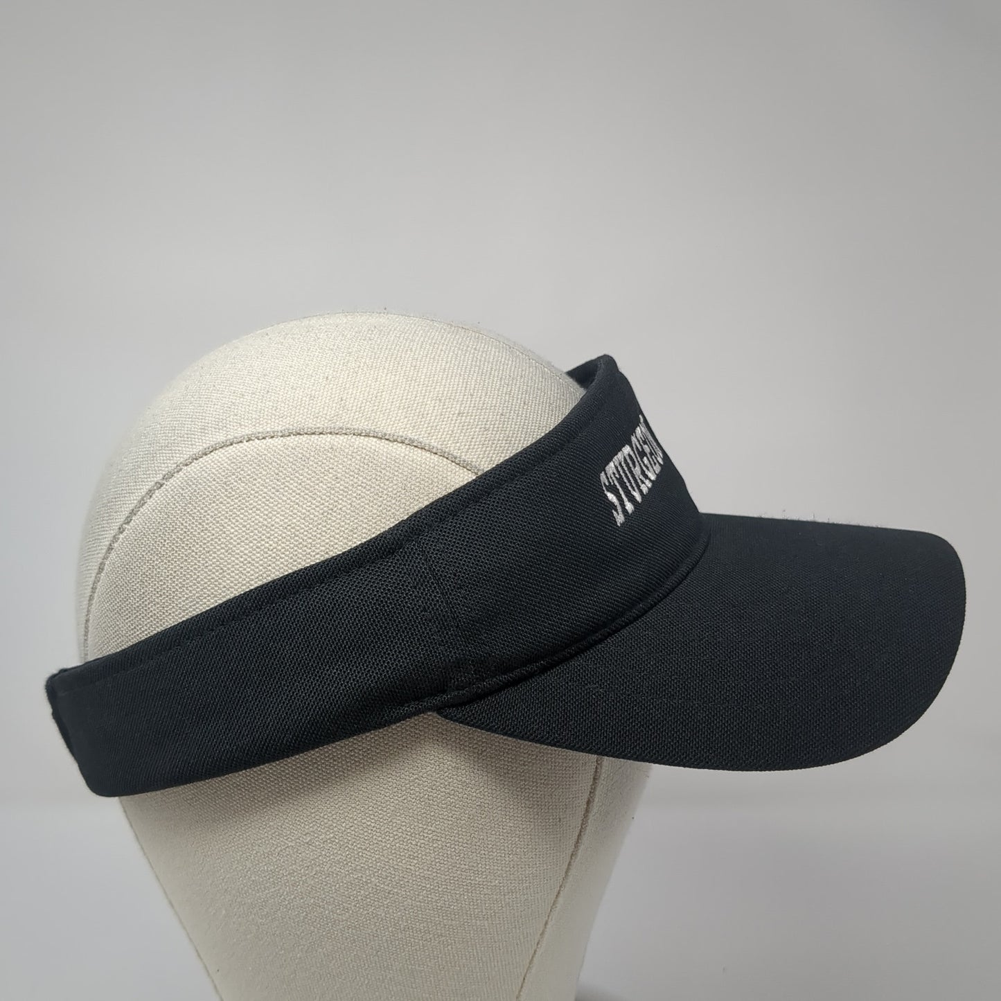 Sturgeon Sun Visor Hat Black OS Adjustable Embroidered 110 Flexfit Tech Yupoong