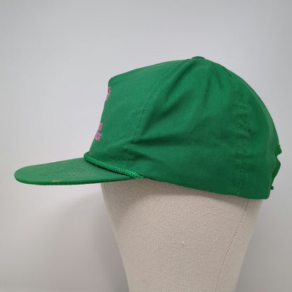 5 Panel Green Hat One Size Snapback Rope Macon Iron Paper Stock Recycling Logo