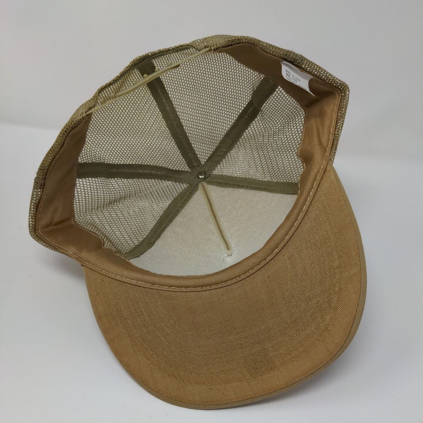 Hole N" The Rock Snapback Rope Trucker Hat Tan OSFA Solid Mesh Back