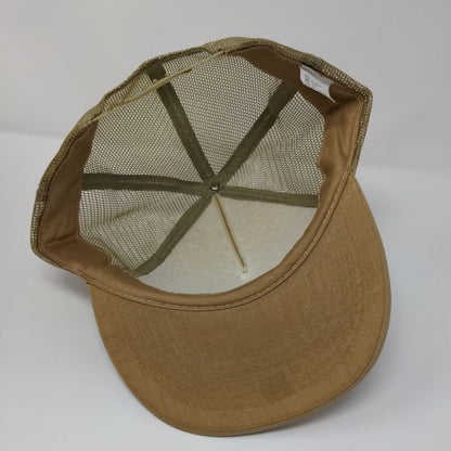 Hole N" The Rock Snapback Rope Trucker Hat Tan OSFA Solid Mesh Back
