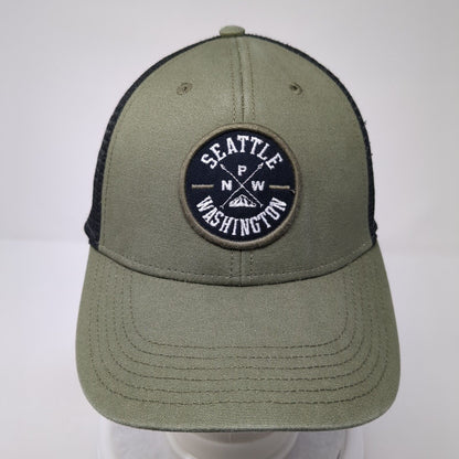 Seattle Washington Snapback Mesh Back Trucker Hat Brown One Size Legacy