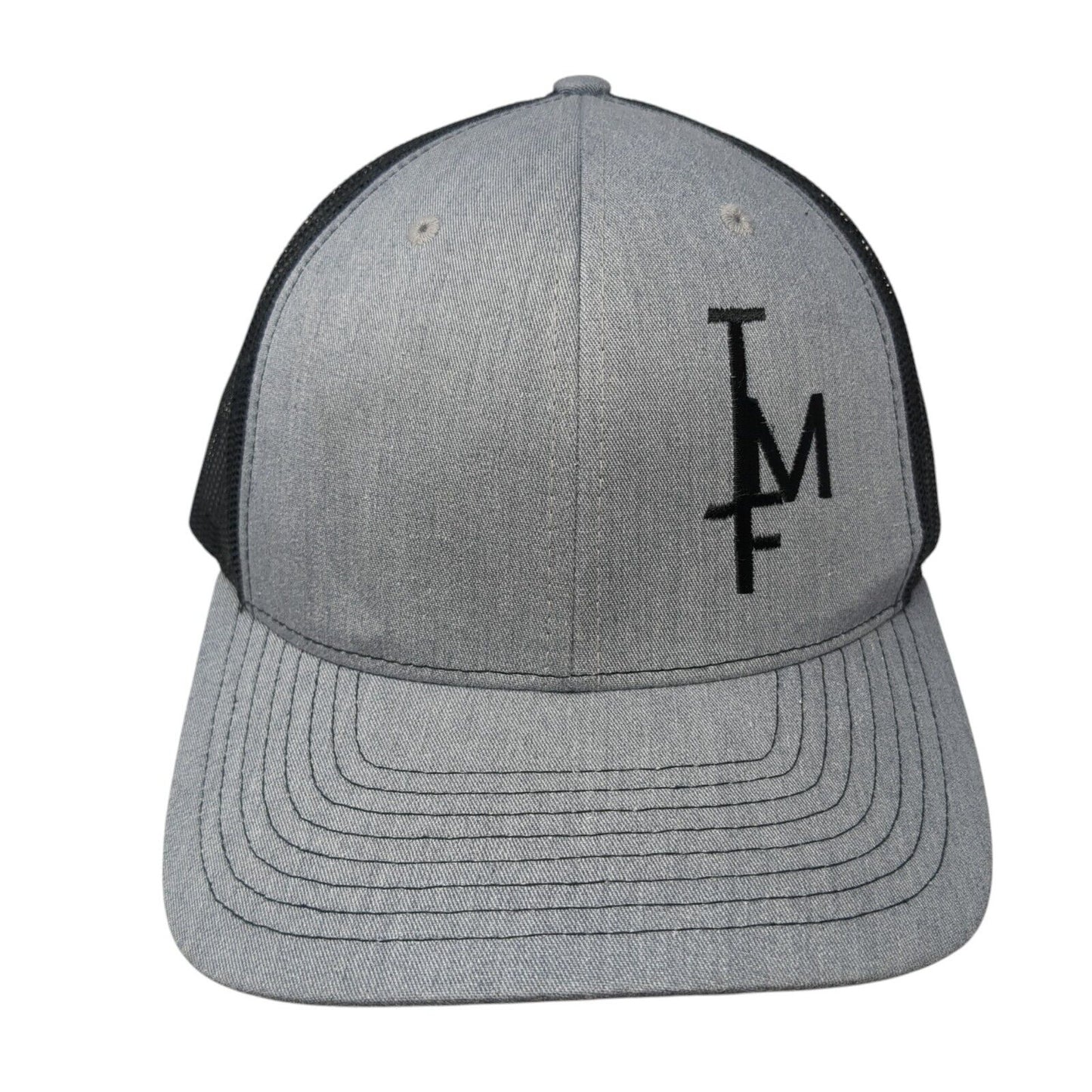 Richardson Snapback Mesh Back Trucker Hat Gray One Size Embroidered Letters