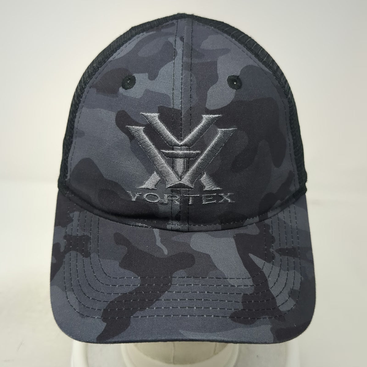 Vortex Trucker Hat Black Camo One Size Mesh Snapback Embroidered Logo Outdoor