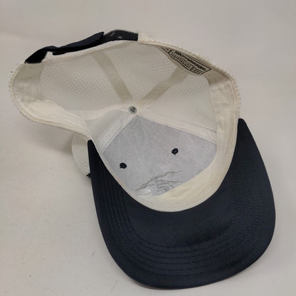Richardson Strapback Mesh Back Trucker Hat Blue One Size Embroidered Logo