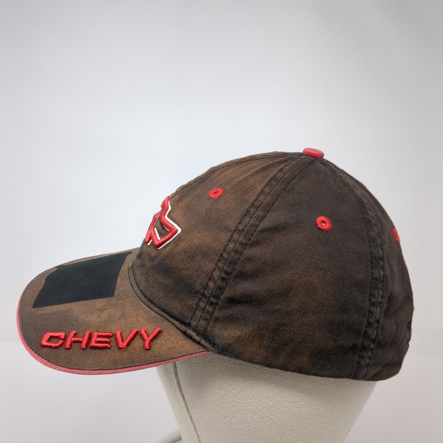 Chevy Strapback Hat Black One Size Adjustable Embroidered 6 Panel
