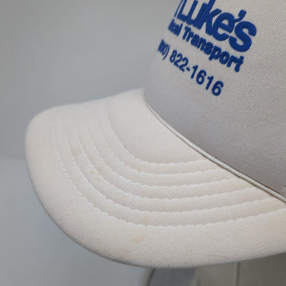 St. Luke's Medical Transport Snapback Trucker Hat White One Size Solid