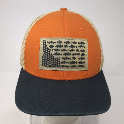 Idaho Fish Flag Patch Snapback Trucker Hat Multi One Size Mesh Back