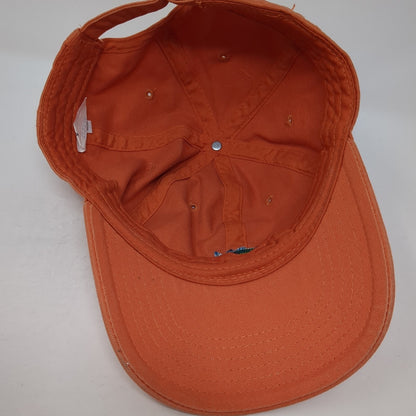 Unbranded Slideback Baseball Cap Orange One Size Adjustable Embroidered Fish