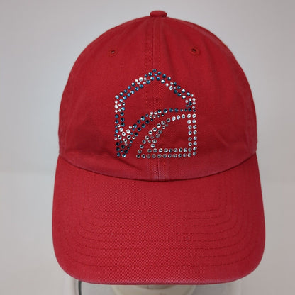 '47 Slideback Hat Red One Size Adjustable Bling Rhinestone Logo 6 Panel