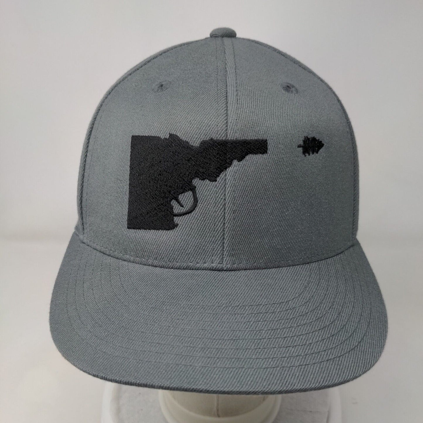 210 Fitted Hat Gray 6 7/8-7 1/4 Gray Embroidered 6 Panel Vent Holes