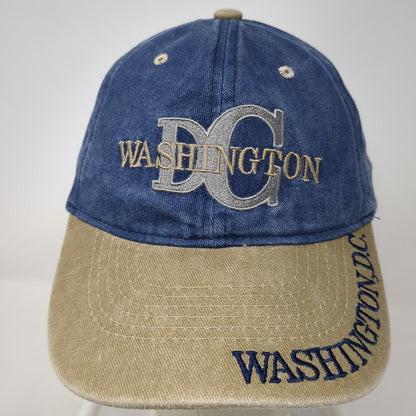 Blue Baseball Cap One Size Washington DC USA Flag Embroidered Slideback Hat