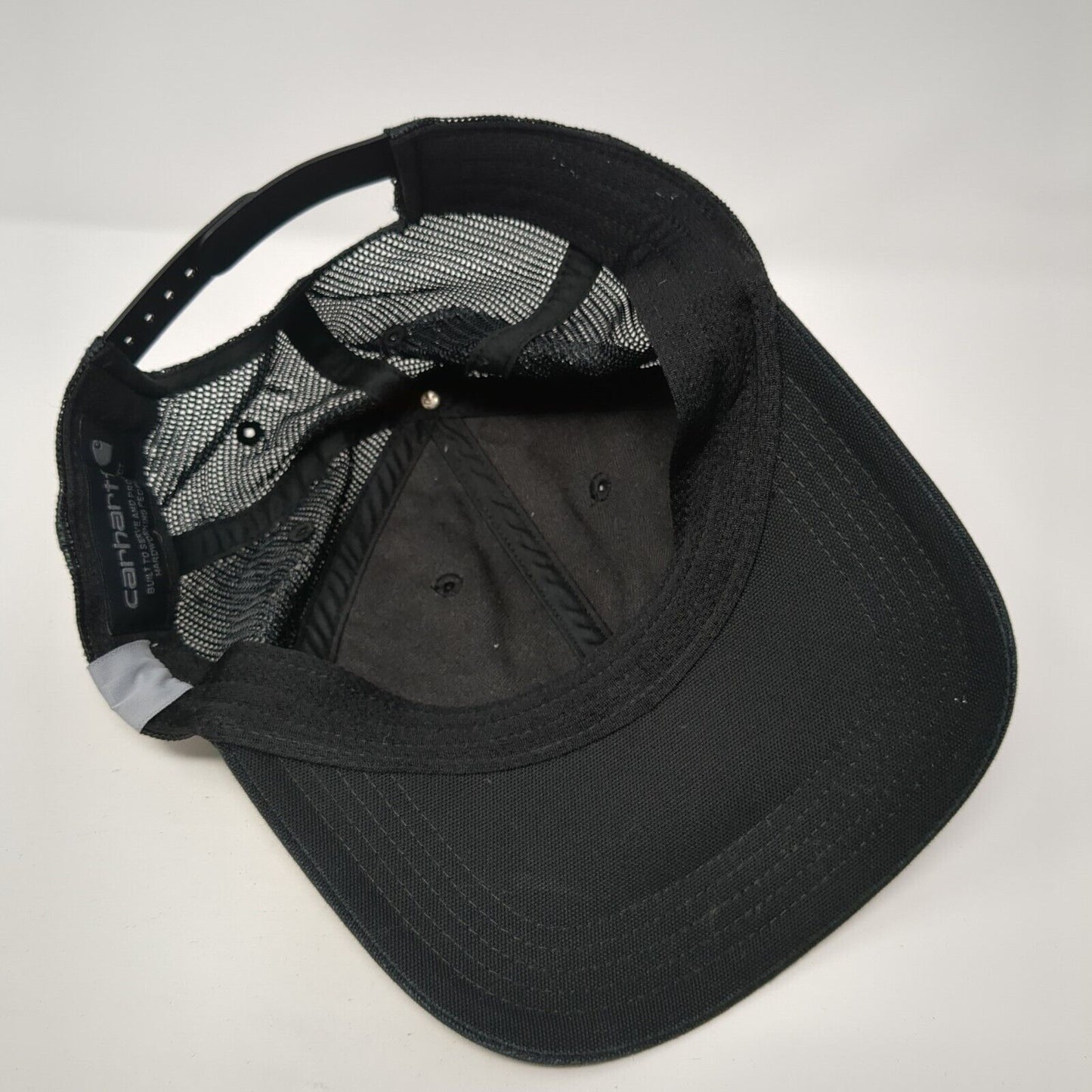 Carhartt Snapback Trucker Hat Black One Size Adjustable Mesh Back 6 Panel Blank
