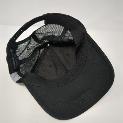 Carhartt Snapback Trucker Hat Black One Size Adjustable Mesh Back 6 Panel Blank