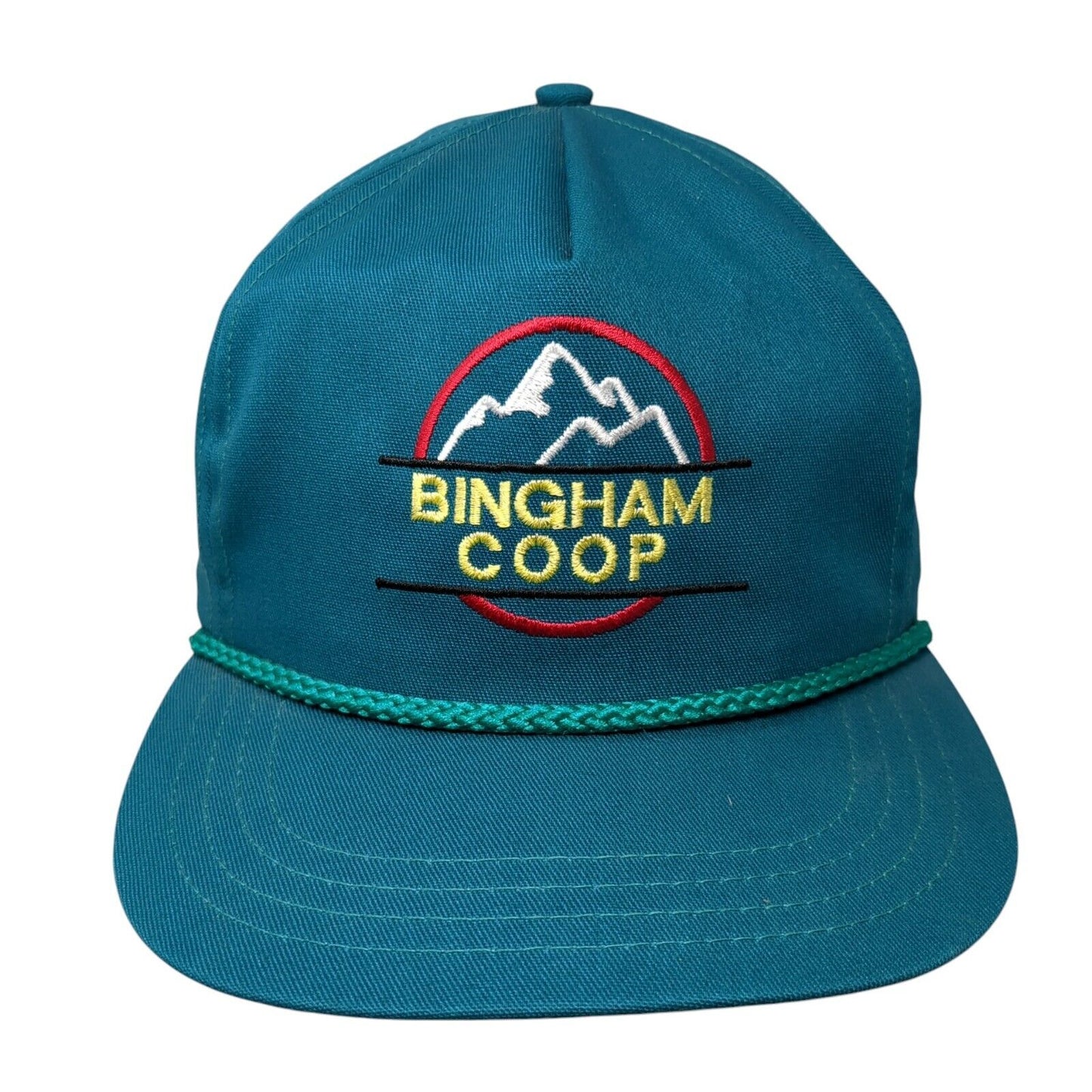 Bingham Coop Slideback Rope Hat Blue One Size Adjustable Embroidered
