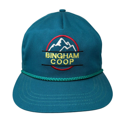 Bingham Coop Slideback Rope Hat Blue One Size Adjustable Embroidered