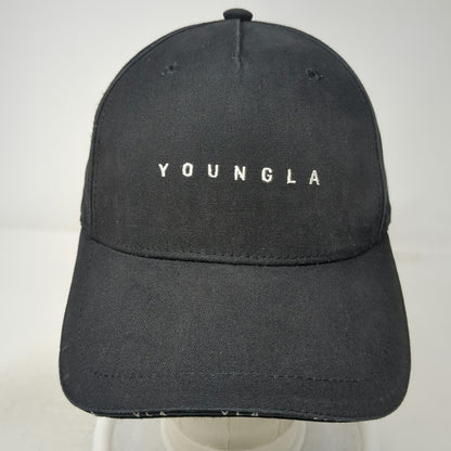 YoungLA 5 Panel Black One Size Snapback Cotton Embroidered Logo Gym Athletic Hat