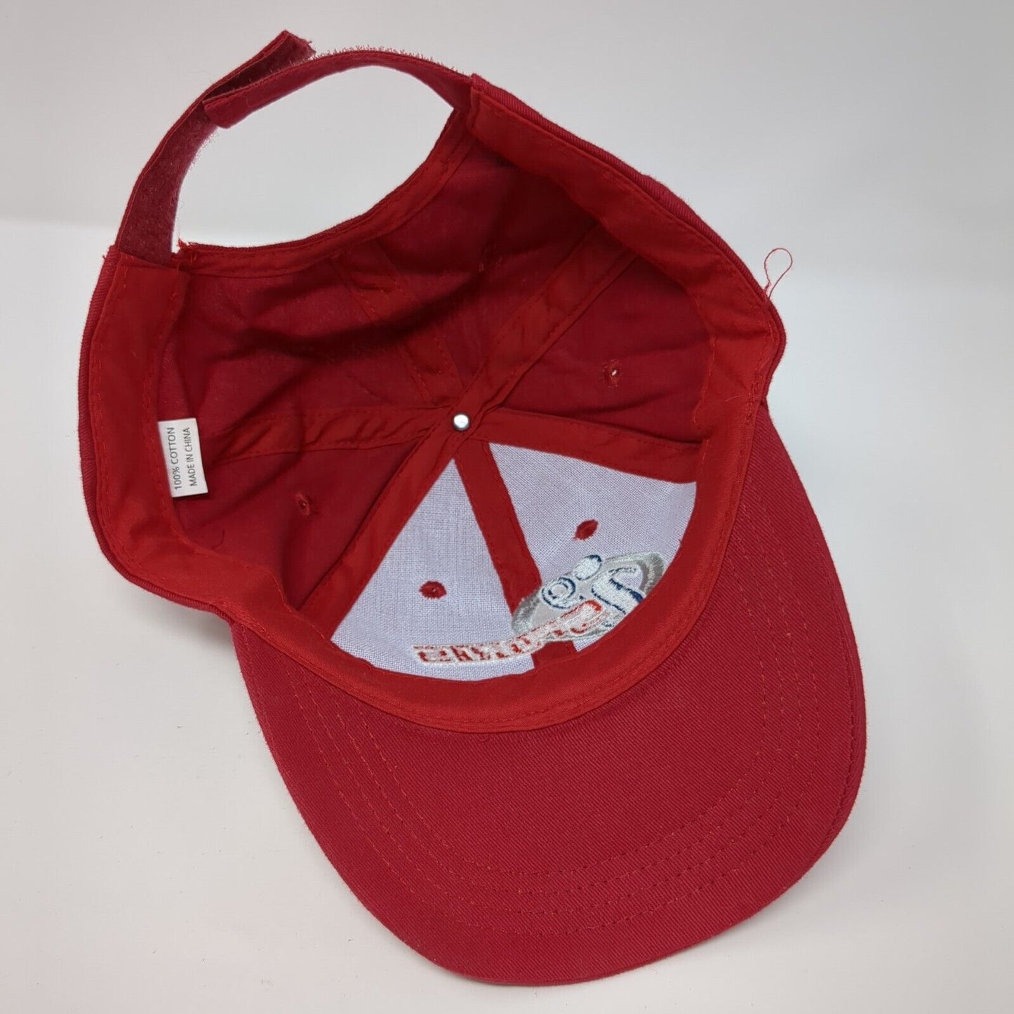 i9 Sports Strapback Hat Red One Size Adjustable Embroidered 6 Panel