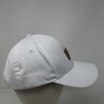 CAT Snapback Hat White One Size Adjustable Patch Logo Vented Holes 6 Panel