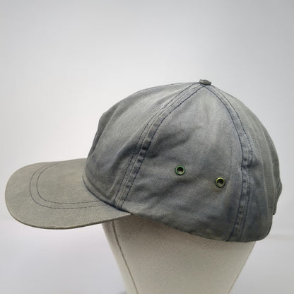 Eddie Bauer Baseball Cap Blue One Size Made USA Cotton Elastic Back Hat Vintage