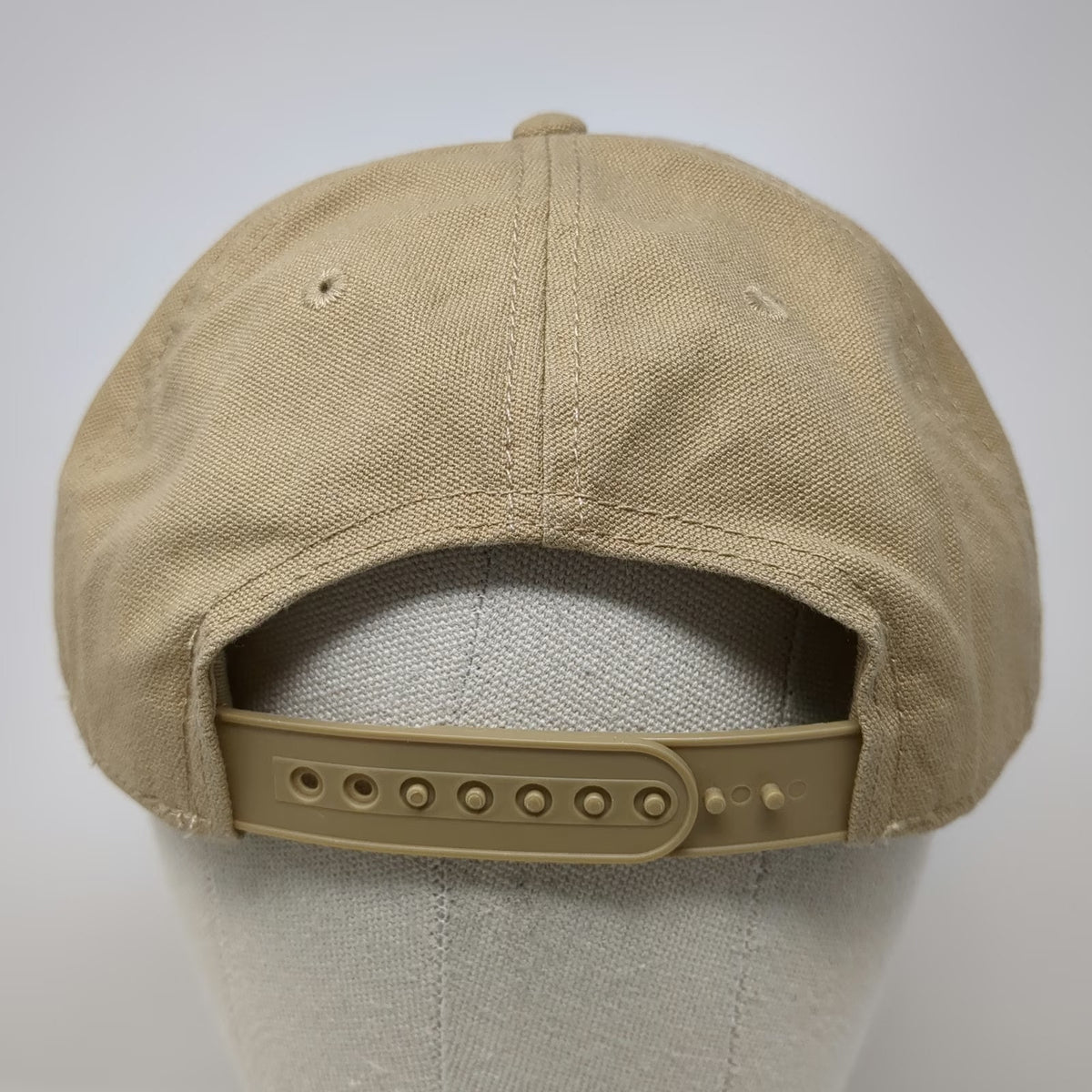 AS Colour 5 Panel Beige One Size Snapback Canvas Embroidered Logo Flat Brim Hat