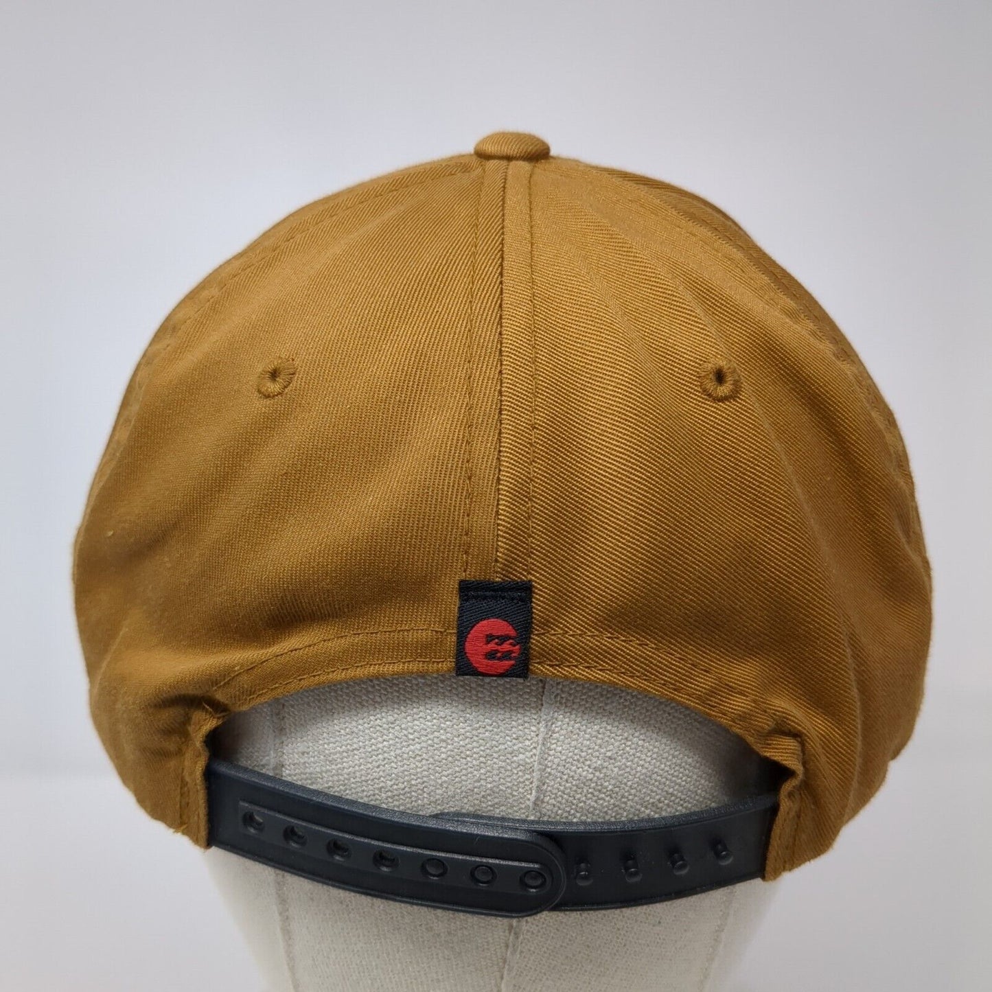 Billabong Snapback Hat Brown OSFA Adjustable Embroidered Vented Holes 6 Panel