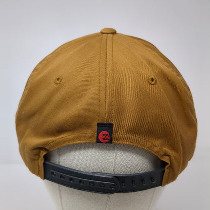 Billabong Snapback Hat Brown OSFA Adjustable Embroidered Vented Holes 6 Panel