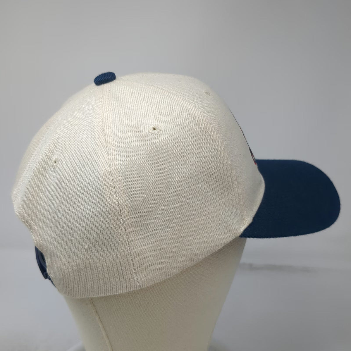 Aces Snapback Hat Beige Blue Red One Size 6 Panel Embroidery Curved Bill Cap