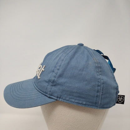 Ariat Criss Cross Strapback Hat Blue OSFA Embroidered Stretch 6 Panel Cotton