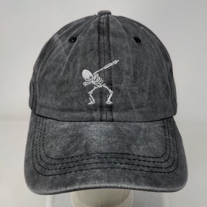 Skeleton Slideback Hat Gray One Size Adjustable Embroidered 6 Panel