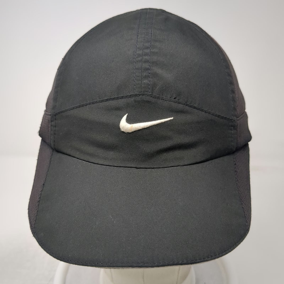 Nike Baseball Cap Black One Size Dri-Fit Mesh Strapback Hat Running Golf Sport