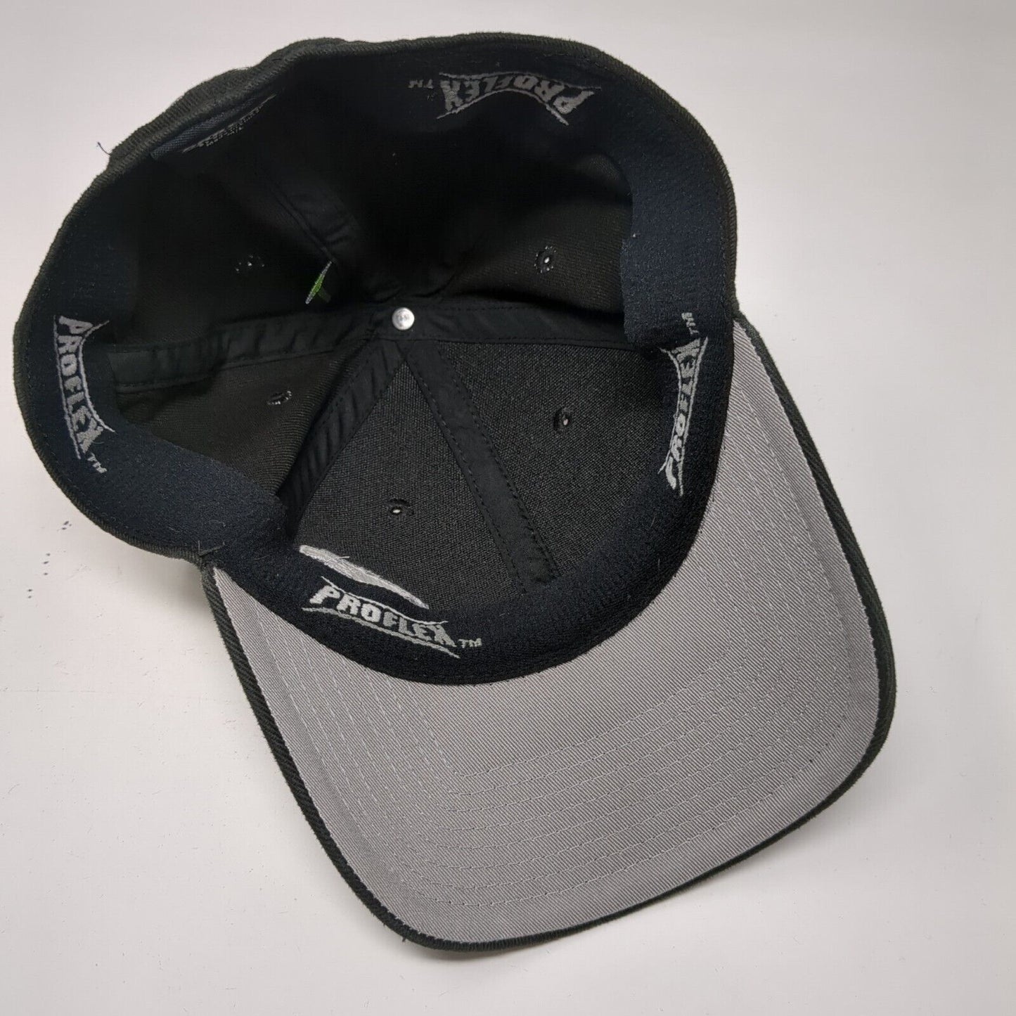 WyoTech Fitted Hat Black M/L Embroidered Solid Proflex By Outdoor Cap