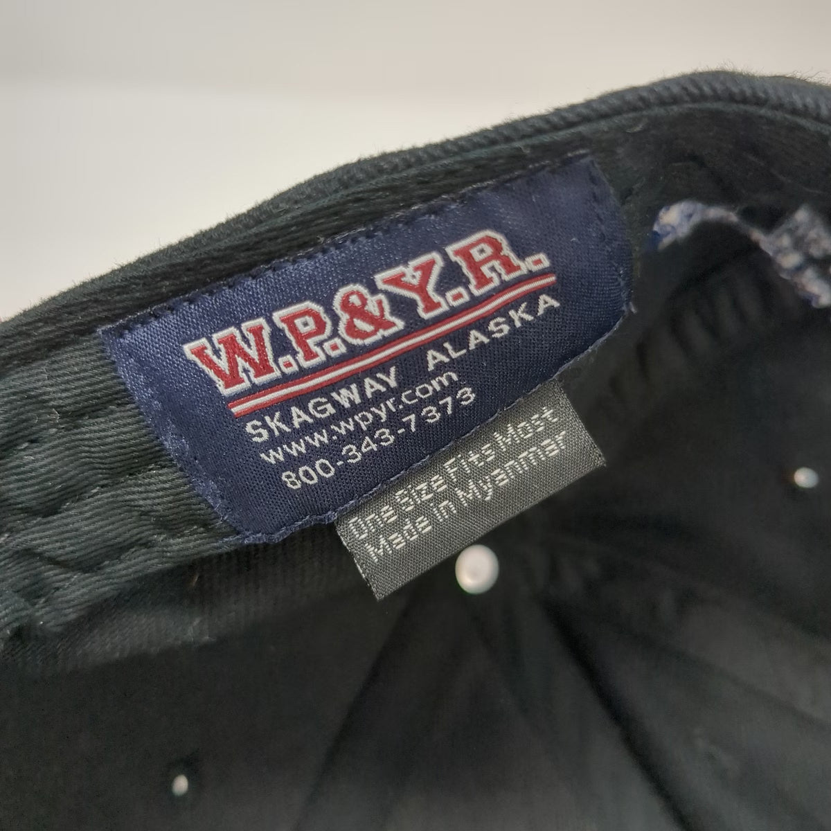 W.P. & Y.R. Baseball Cap Black One Size 125 Years Railway Anniversary Alaska Hat