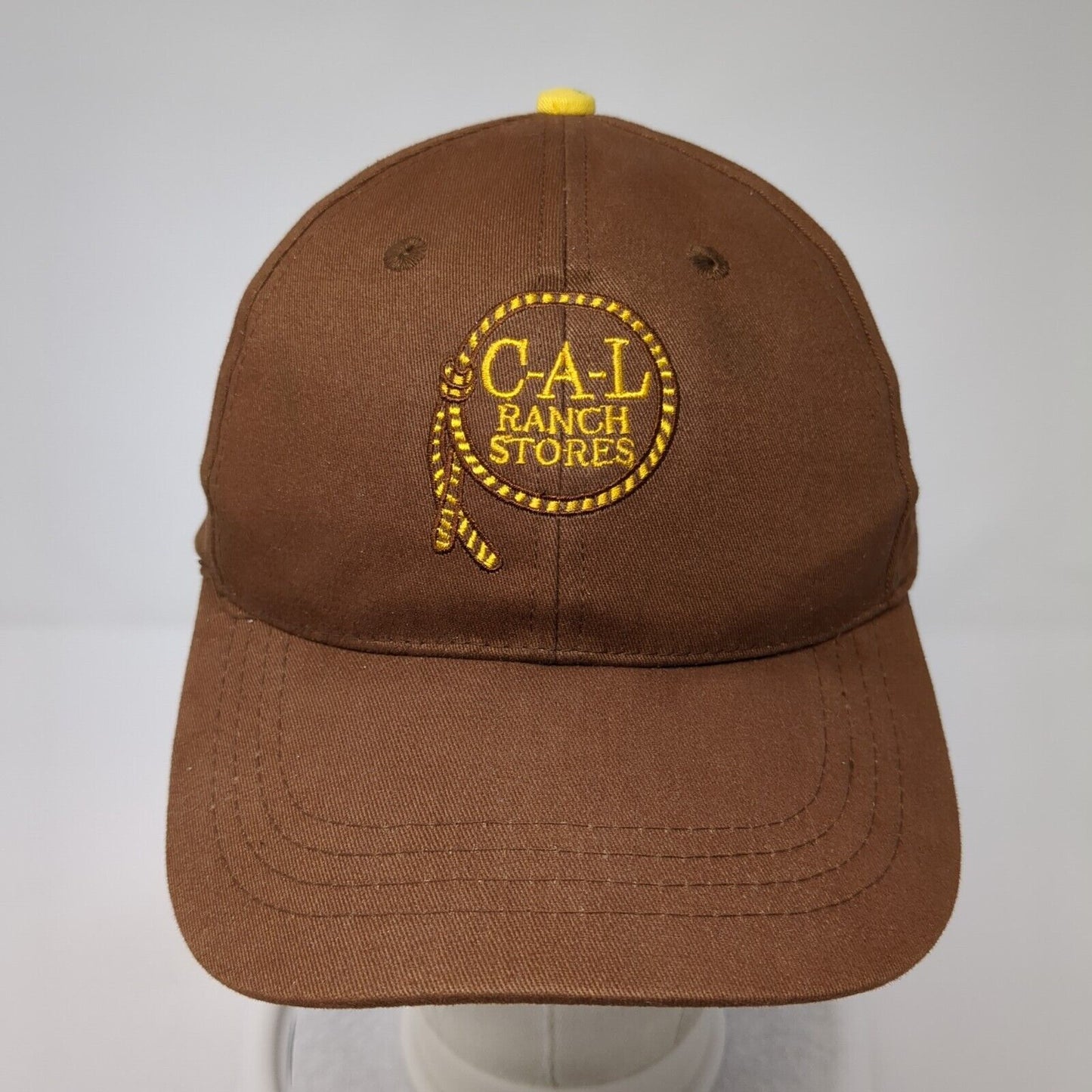 C-A-L Ranch Stores Strapback Hat Brown One Size Adjustable Embroidered