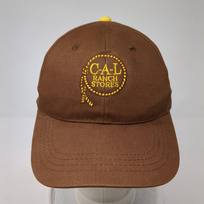 C-A-L Ranch Stores Strapback Hat Brown One Size Adjustable Embroidered