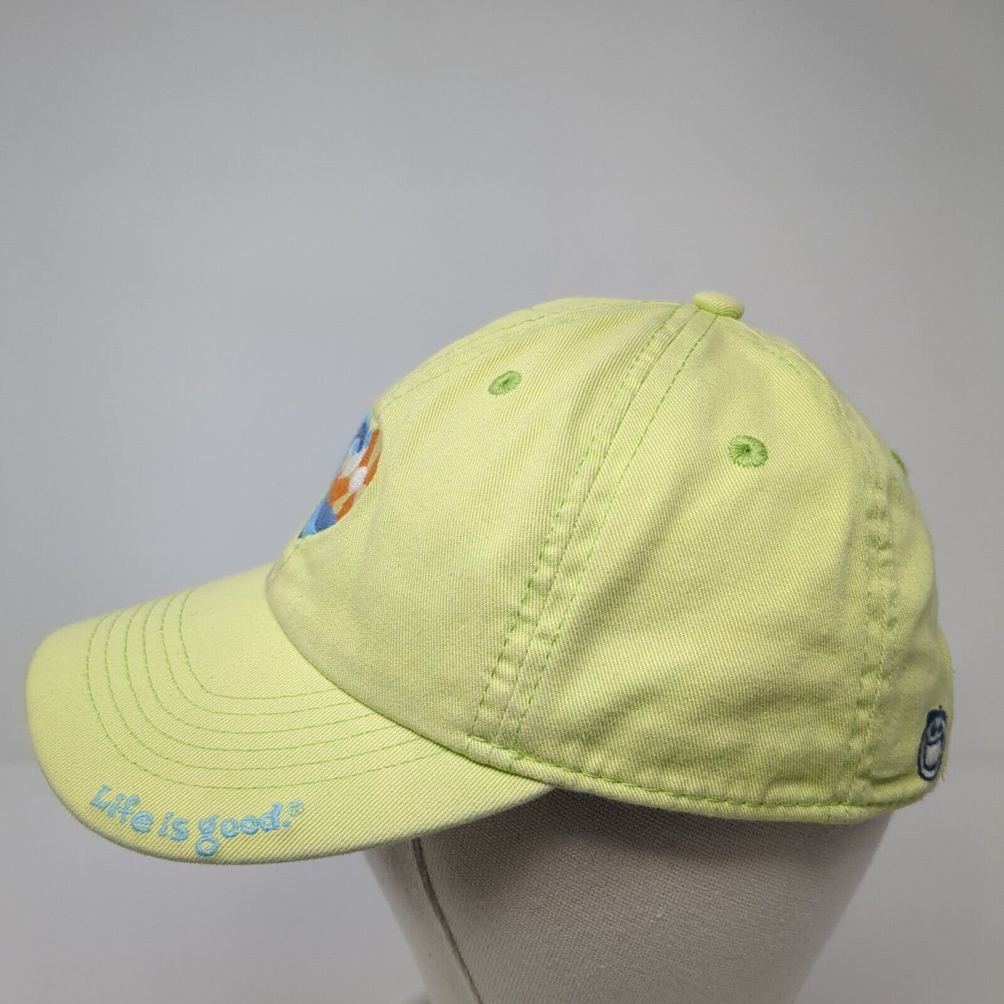 Heart Beach Wave Slideback Hat Green One Size Adjustable Life Is Good