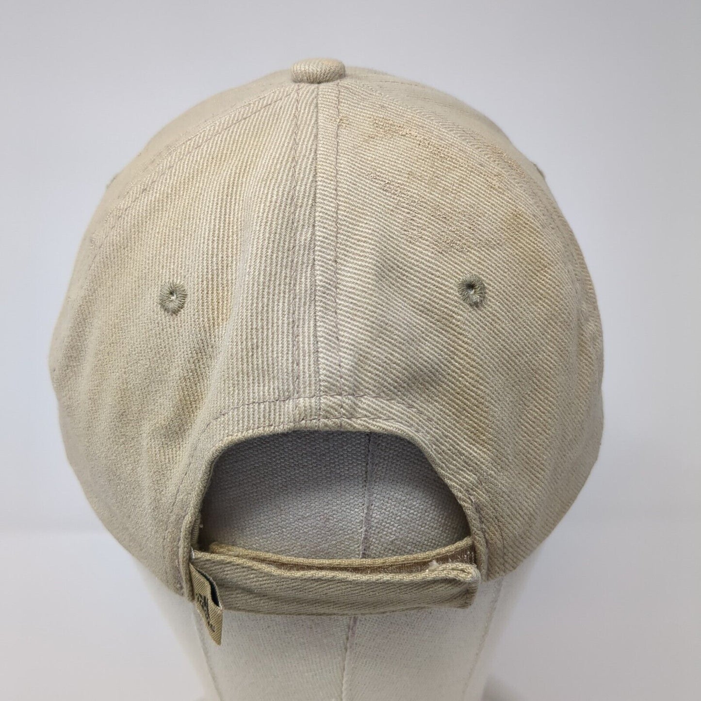 Adidas 3 Stripes Strapback Hat Tan One Size Embroidered Logo 6 Panel