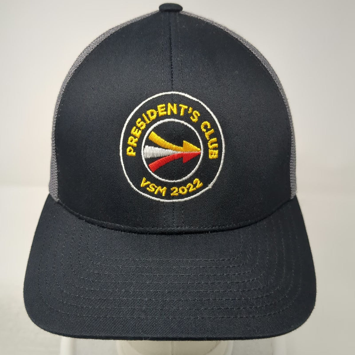 Pacific Headwear Trucker Hat Black OSFM President's Club VSM 2022 Mesh Snapback
