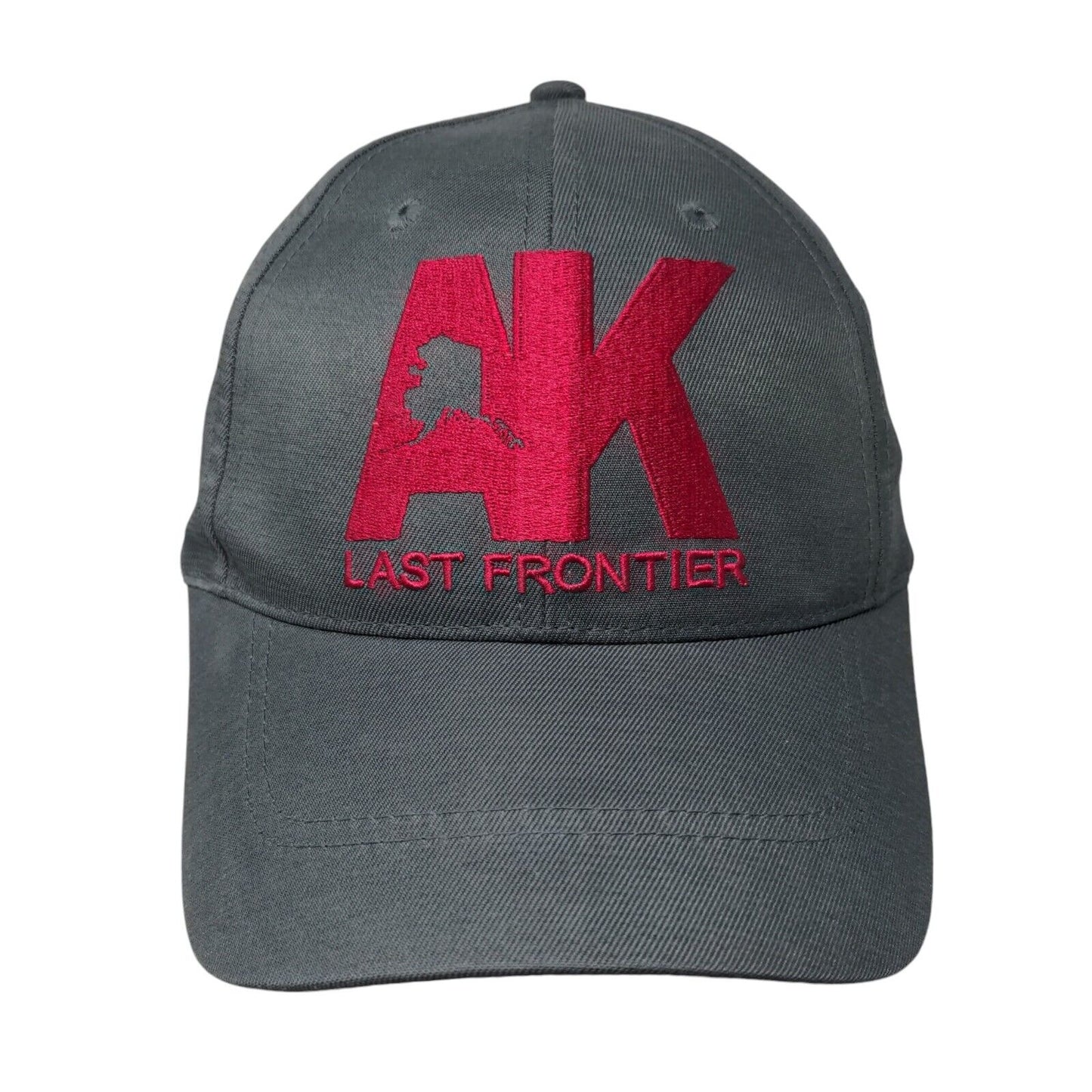 AK Last Frontier Strapback Hat Gray One Size Adjustable Embroidered