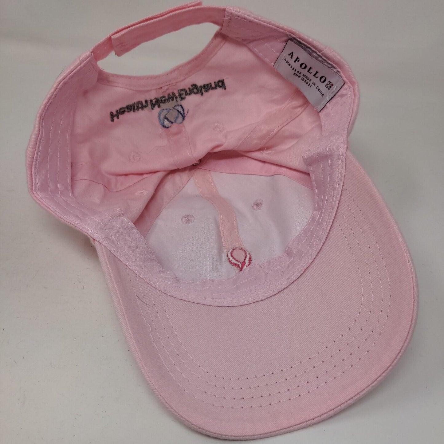 Breast Cancer Awareness Strapback Hat Pink OS Adjustable Embroidered Apollo USA