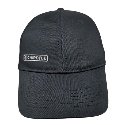 Chipotle Men's Strapback Hat Black Size OSFM Embroidered Logo Employee Uniform